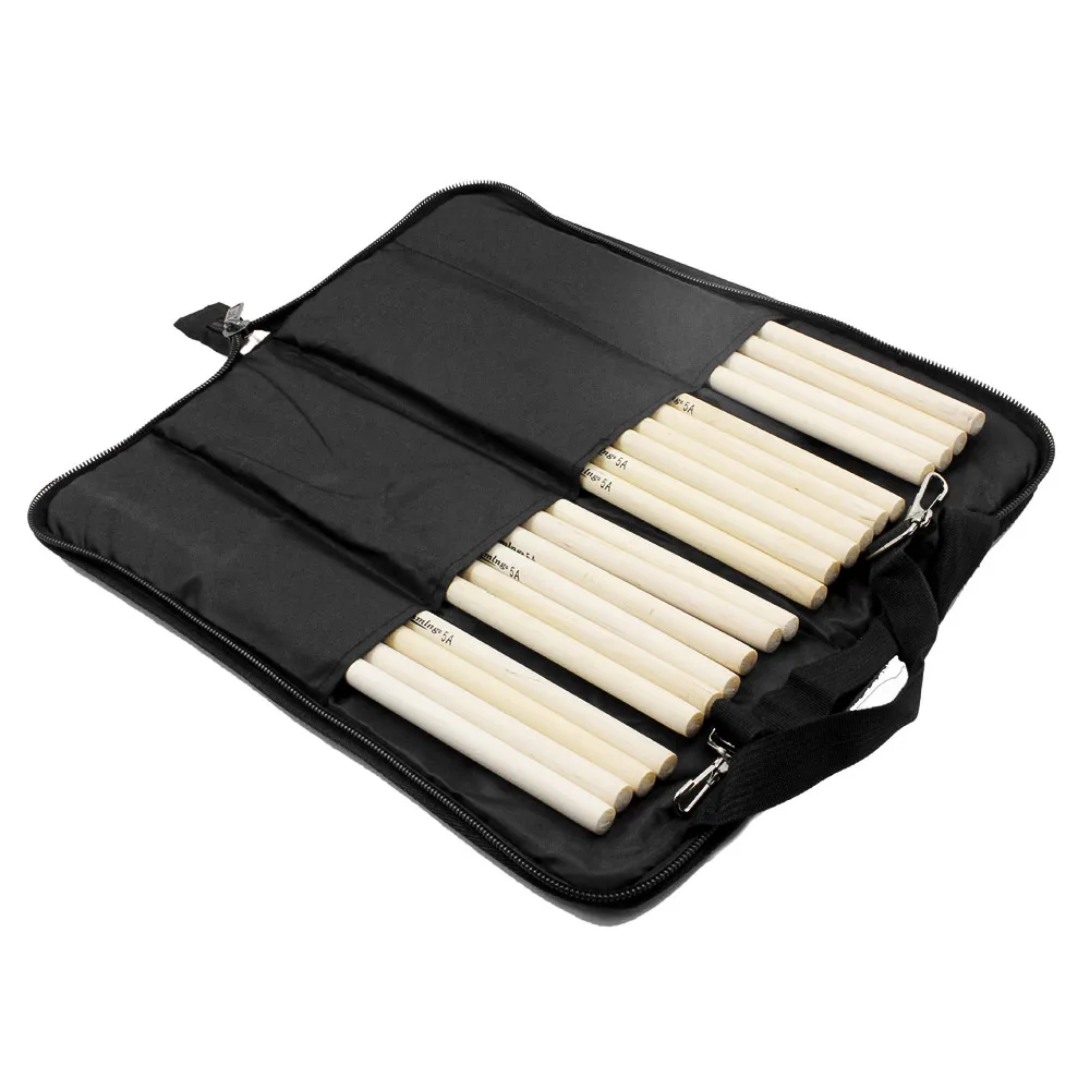 

600D Drum Sticks Gig Bag Oxford Cloth Drumstick Bag Handy Strap Gripped Handle Pocket 5mm Cotton Padded Water-resistant