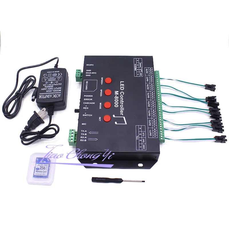 Контроллер WS2812 светодиодный музыкальный контроллер 8096 пикселей RGB для WS2812B WS2801