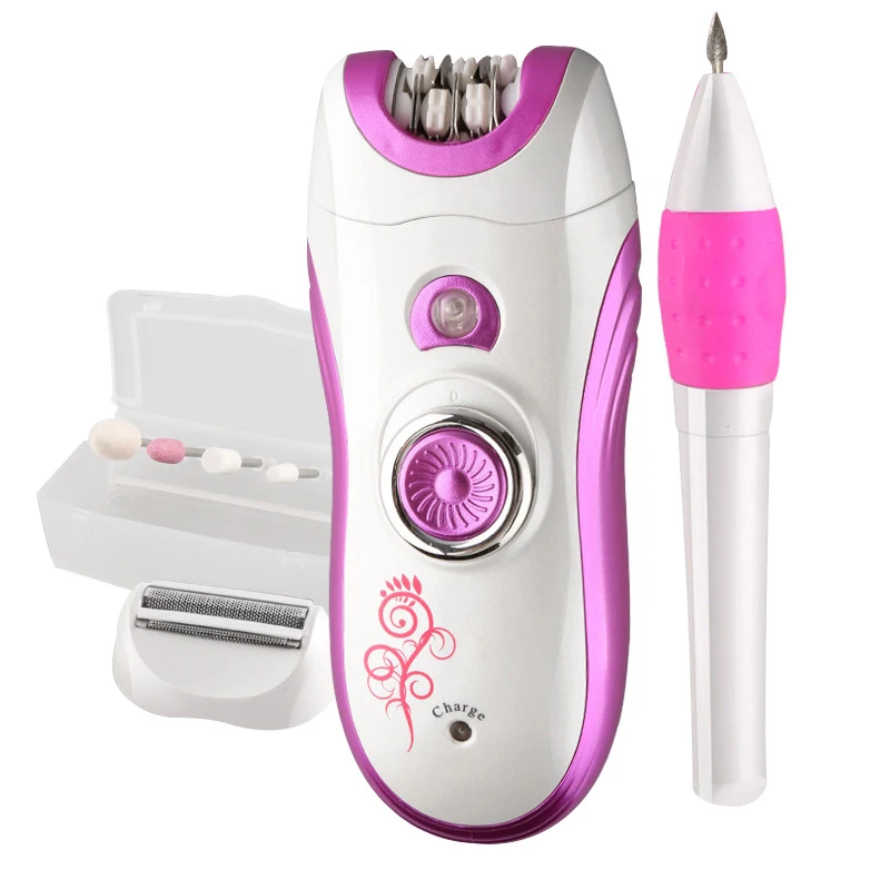 

Kemei KM-3026 3 in 1 Women Electric Epilator Device Razor Lady Shaver Female Full Body Skin Care Depilation & Manicure Nail to