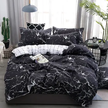 

Jeefttby Home Textiles Luxury Marble Pattern Bedding Set 3/4pcs Duvet Cover Set Pillowcases Comforter Bedclothes Bed Linen Set