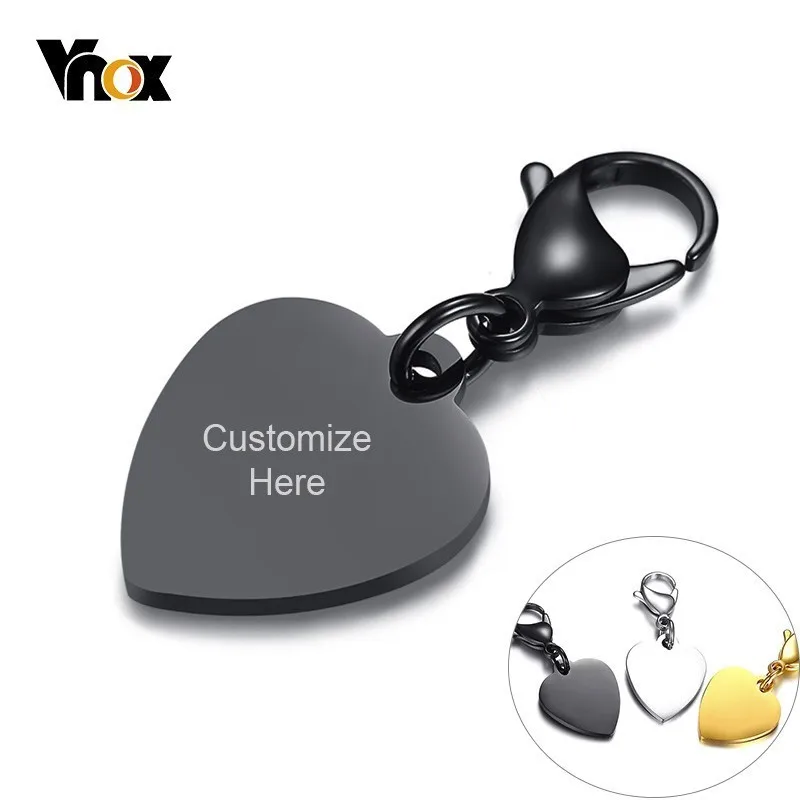 

Vnox Customize Plain Heart Key Chain Anti Allergy Stainless Steel Keychain With Lobster Clasp
