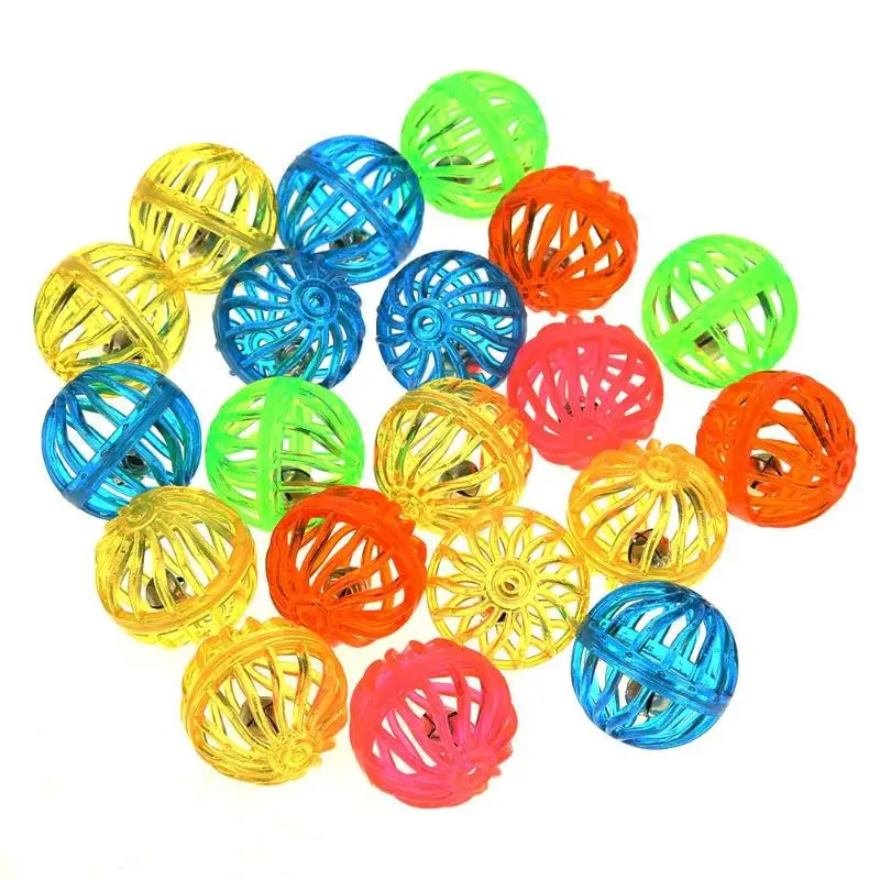 

1/18pcs Plastic Cat Hollow Bell Balls Kitten Sound Rattle Interactive Toy For Cats Pet Supplies Cat Product