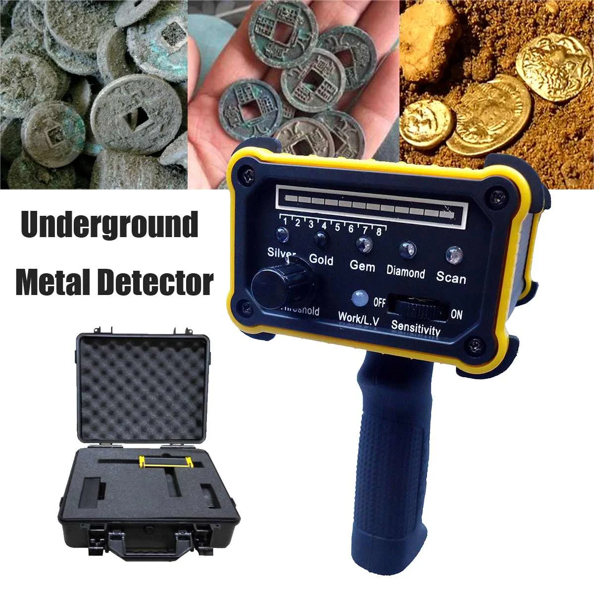 

1Set Digital Metal Detector machine with Waterproof Packing Box for Gold Diamond Silver Large-scale metal detector Equipment