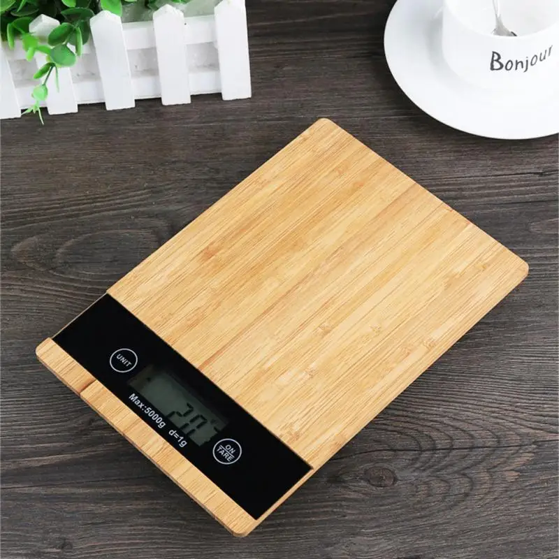 Image result for LED Display Electric Kitchen Weighing Scale Food Diet Weight Balance Wood Scale Cooking Scale