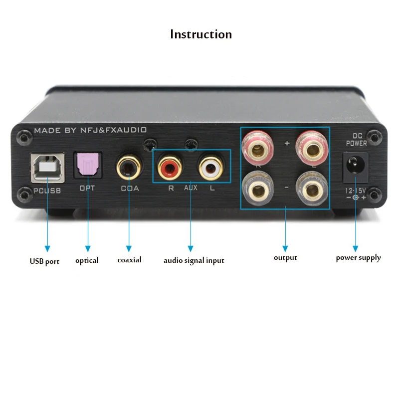 FX audio D302Pro 20 Вт + Цифровой HiFi усилитель коаксиальный Оптический USB AUX для наушников