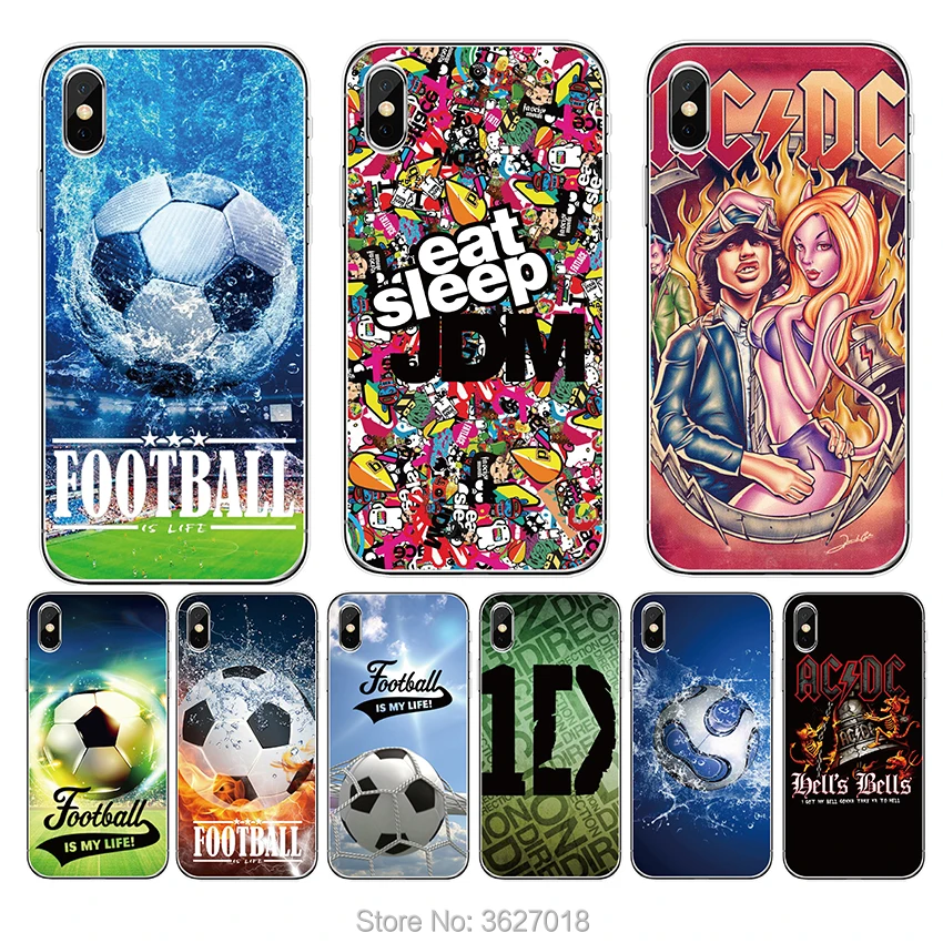 

YAZHYUJE For Sony Xperia XA2 XA1 XA3 Ultra PLUS XZ2 XZ3 XZ4 Compact cover soft TPU Football ACDC Patterned Silicone Phone Case