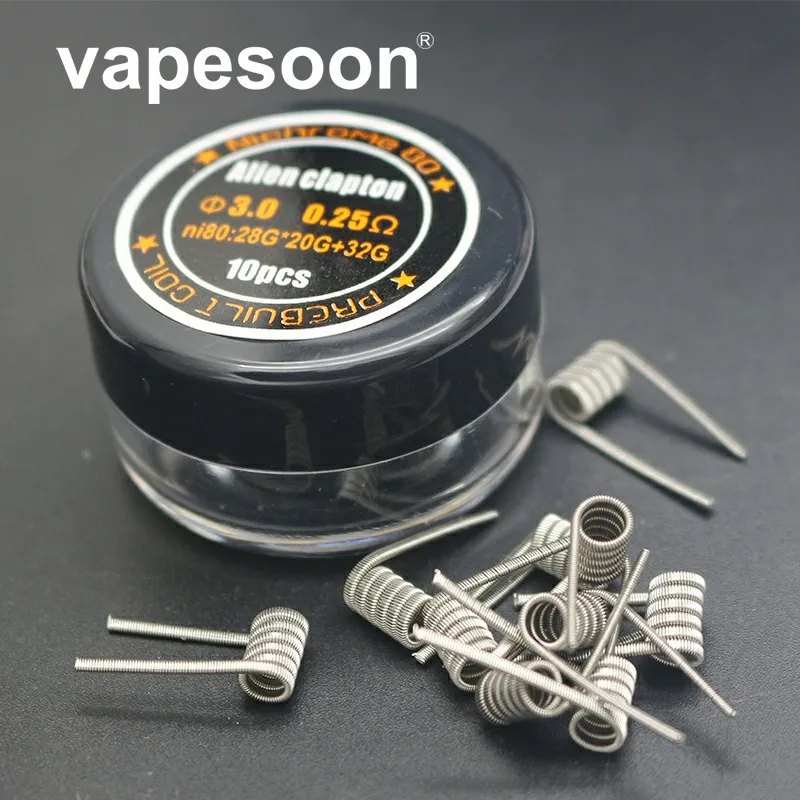 200 шт. высокое качество Alien Clapton Coil Tiger Juggernaut Clapton Hive нагревательный провод Vape сопротивление предварительно оборудованная катушка