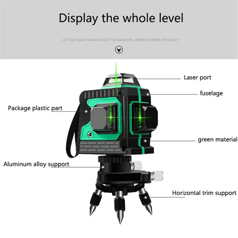3D 12 Lines Green Laser Levels Self-Leveling 360 Horizontal And Vertical Cross Super Powerful Green Laser Beam Line 3D 12 Lines Green Laser Levels Self-Leveling 360 Horizontal And Vertical Cross Super Powerful Green Laser Beam Line