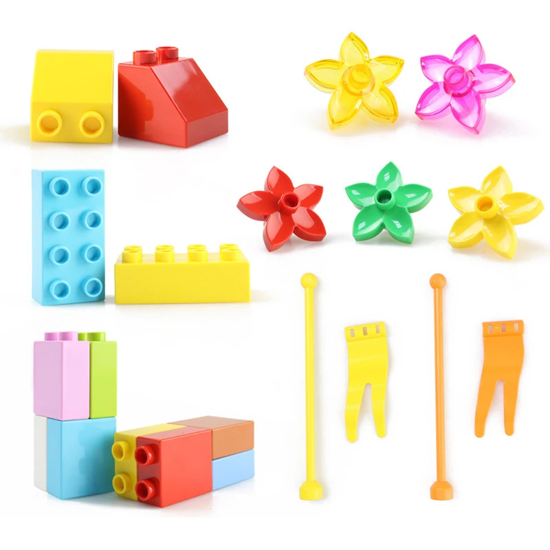 Big Size DIY Building Blocks Swing Dinosaurs Figures Animal Accessories Toys For Children Compatible Legoed Duplo City Brick Toy