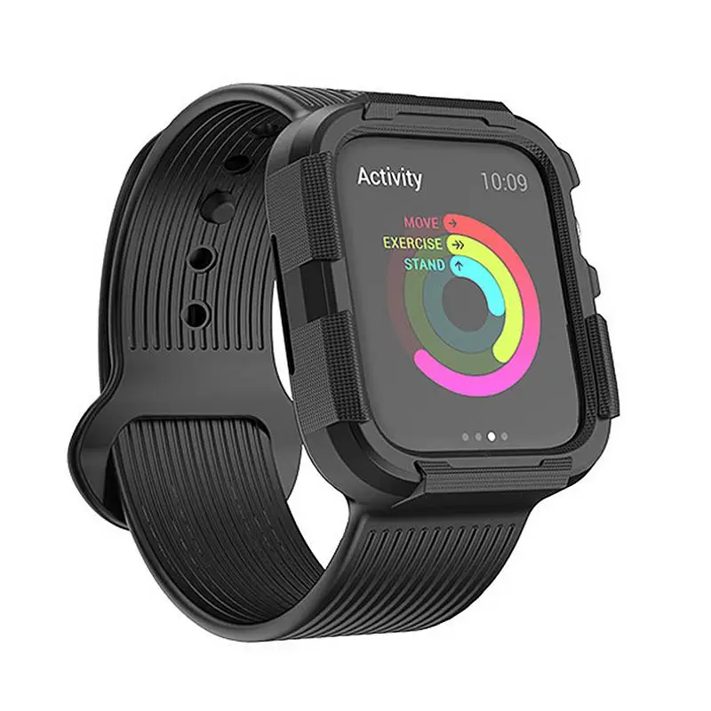 

40MM 44MM Watch Band For Apple Watch 4th With Protective Case Generation Drop Resistant Integrated Simple Fashion Sports Strap