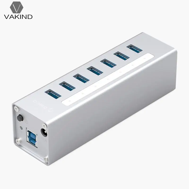 

VAKIND A3H7-U3-V2 7 Port USB 3.0 Hub BC1.2 Charging Splitter High Speed 5GBPS for PC Computer for iphone