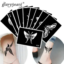 10 шт./компл. для нанесения хны и тату трафарет рисунок птицы Рисование пастой для боди-арта тату трафарет пикантный товар Водонепроницаемый HN#16