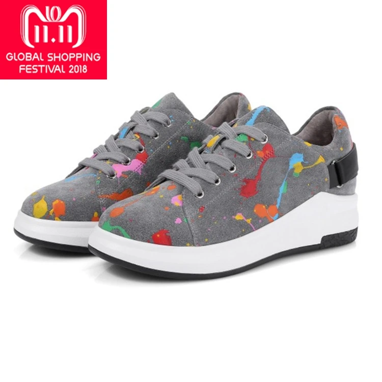 

{Zorssar} 2018 New Fashion Camouflage Genuine Cow suede Women sneakers Comfortable Flats Casual shoes Outdoor sport shoes