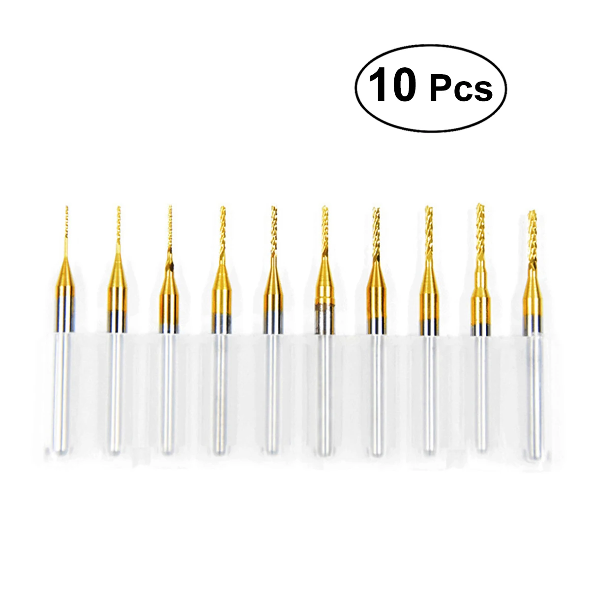 10Pcs 0.8 3 mm Milling Cutter Titanium Coat End Mill Set PCB Carbide