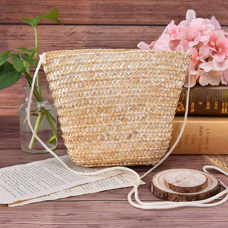Ladies Rattan Grass Small Bag Crossbody Cute Can Be Fitted With Mobile Purse Women | Багаж и сумки