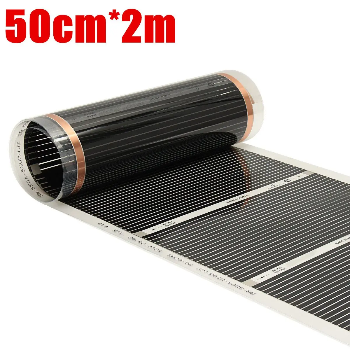 

2pcs 50CM*2M One Square MeterFar Infrared Heating film Tool Warming Film Mat Floor Heating Film (No accessories)