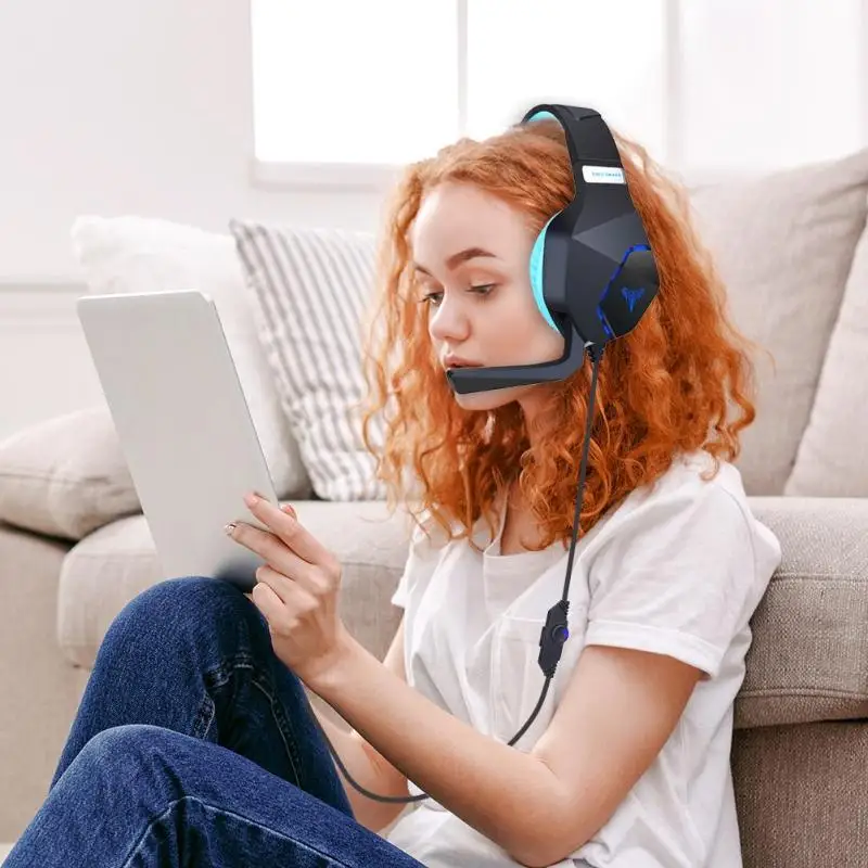 ALLOYSEED Game Pads use G600 Gaming Headsets Headphones with Light Mic Stereo Deep Bass Earphones Audio Video Accessories
