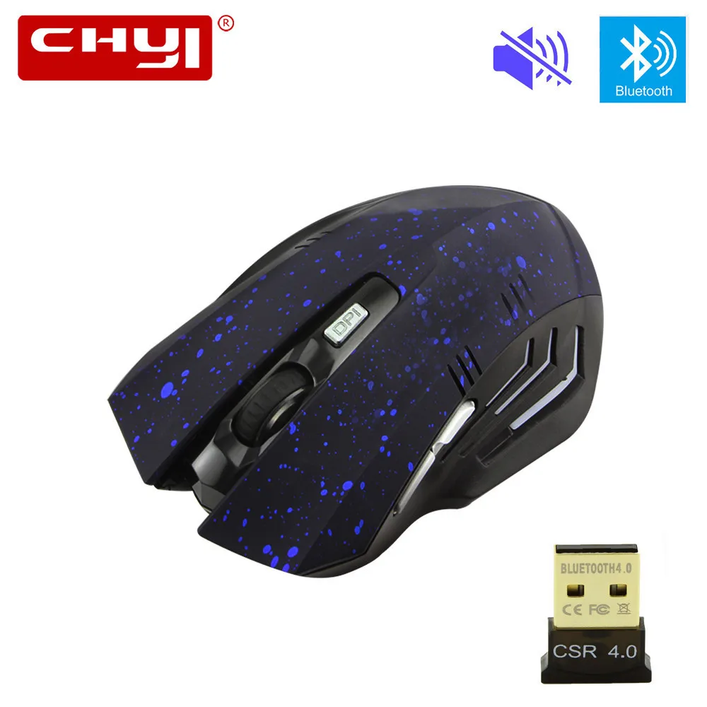 

CHYI Bluetooth Mouse Wireless Rechargeable Ergonomic Silent Mice 1600DPI Optical 6D Gaming Computer Mause With CSR 4.0 Adapter