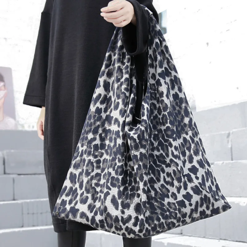 

super seabob Canvas Bag Trend Leopard Print Thin Strips Package LE394 single handle soft shopping package female LE394
