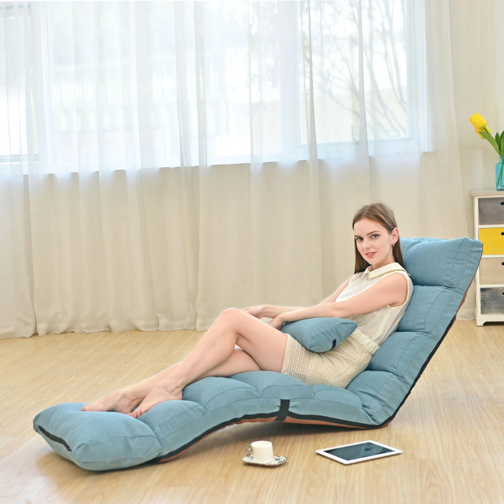 

Adjustable Lazy Sofa Floor Chair With Feet Cushion Multi-Functional Sofa Sofa Bed Bedroom Furniture Game Room Living Room