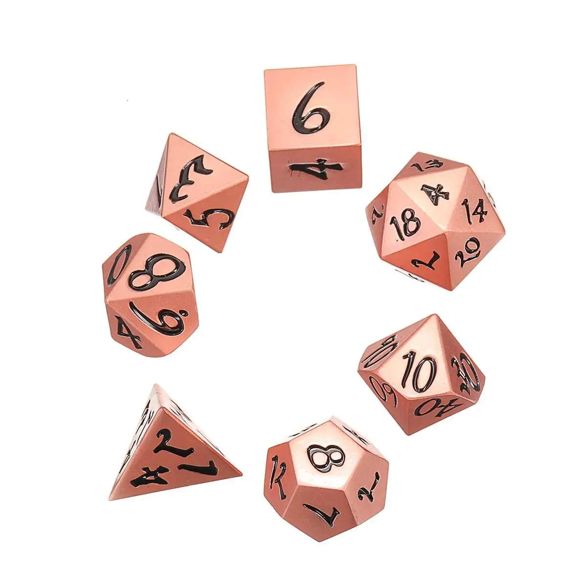7 قطعة الزنك المعادن الثقيلة نرد متعدد الأوجه DnD RPG كيت مع الأسود حقيبة ملابس الترفيه العائلي لعبة النردات متعدد الأبعاد