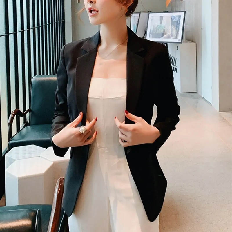 Red Pink One Button Ladies Blazers Women Spring Women Suit Jacket Blazer Female Office Tops Coats