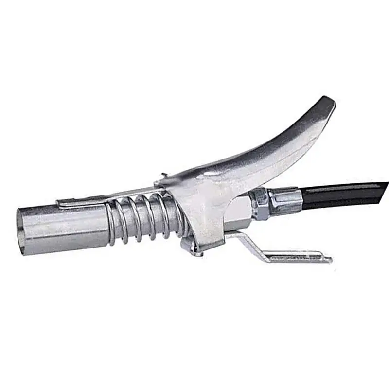 

Heavy-Duty Quick Release Grease Gun Coupler Onto Fittings Self-Locking Two Press Easy To Push