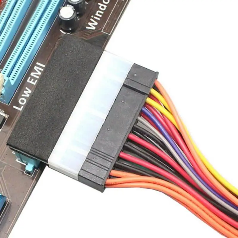 ATX 24Pin الإناث إلى 24pin الذكور 90 درجة محول الطاقة اللوحة اللوحة 24 دبوس موصل ل المكتبية PC كابل الطاقة إمدادات