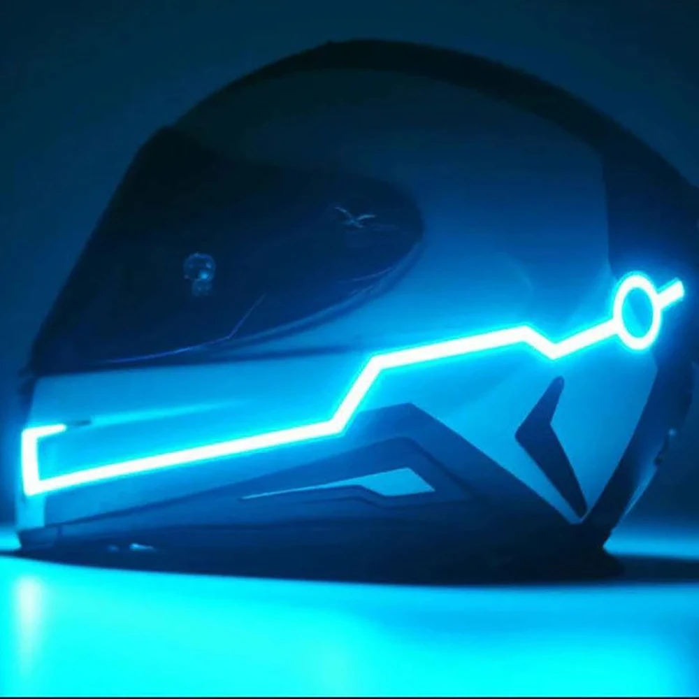 

1pcs NEW Fashional Motorcycle Helmet EL Cold Night Light Helmet Light Strip Night Signal Luminous Modified Strip Helmet Sticker