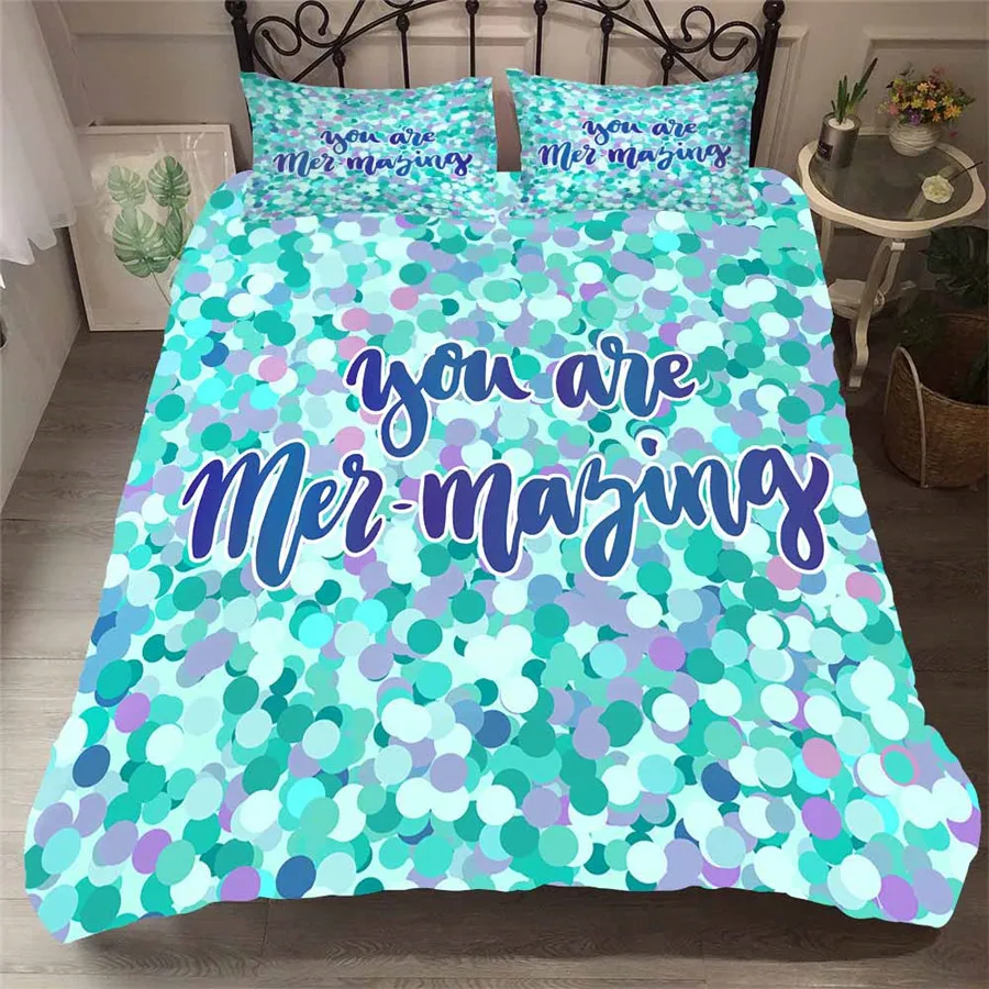 

Bedding Set 3D Printed Duvet Cover Bed Set Sea Mermaid Home Textiles for Adults Lifelike Bedclothes with Pillowcase #MRY24