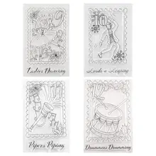 Transparent Stempel Muster Briefmarken Kinder Spielzeug Tänzerin Instrument Dichtung Papier Karte, Der Mehrere bilder Transparent Muster Briefmarken(China)