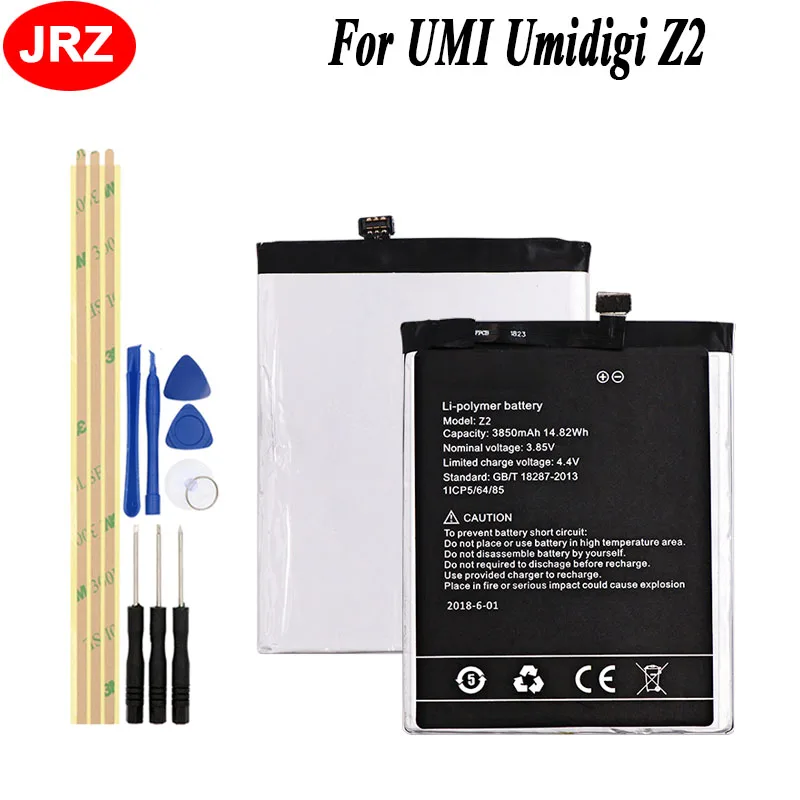 JRZ For UMI Umidigi Z2 Phone Battery For UMI Umidigi Z2 3850mAh Hight Capacity 3.85V Top Quality Replacement Batteries+Tools