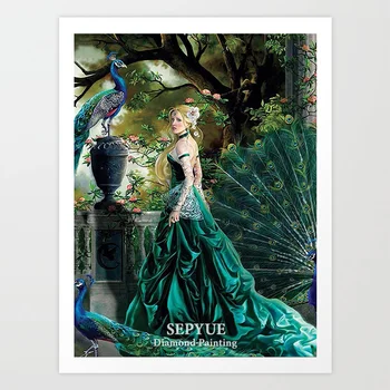 

SepYue Diamond Painting Full Drill 5D DIY Paint with Diamonds Cross Stitch Rhinestone Diamond Embroidery Diamond Mosaic Peacock