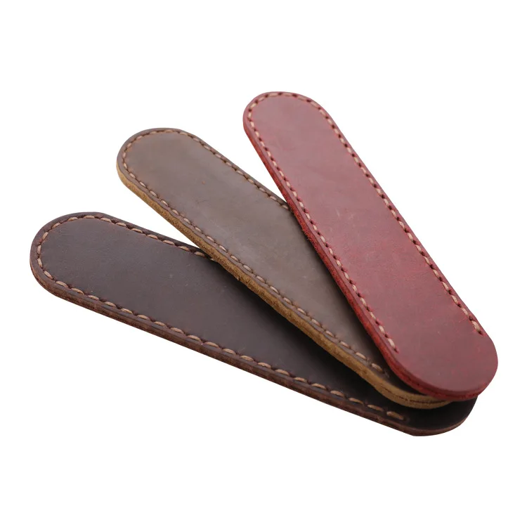 

Cowhide Fountain Pen Case Holder Handmade Genuine Leather Pencil Bag Vintage Retro Style Accessories For School Supplies