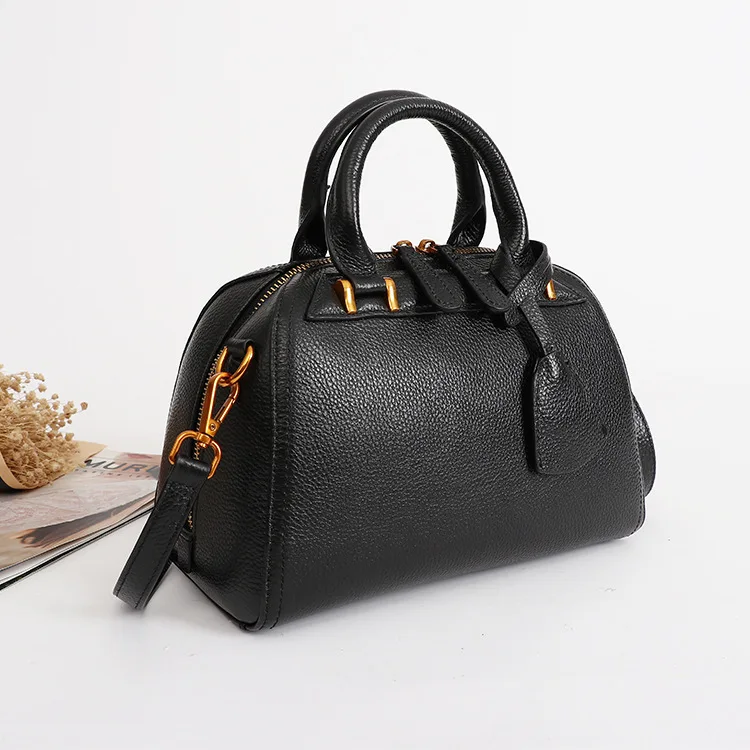 

TOPEST Genuine Boston Demeanour Pattern Messenger Woman Cowhide Leather Handbag Package
