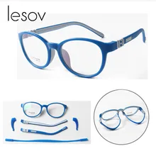 Lesov, детские оправы для очков, 180 градусов, откидная Гибкая силиконовая большая круглая оправа для очков для мальчиков и девочек, мультяшная оправа