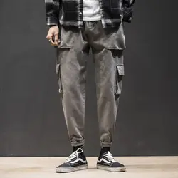 Весенние новые рабочие ветровые брюки мужские модные ретро однотонные повседневные брюки мужские уличные хип-хоп свободные джоггеры