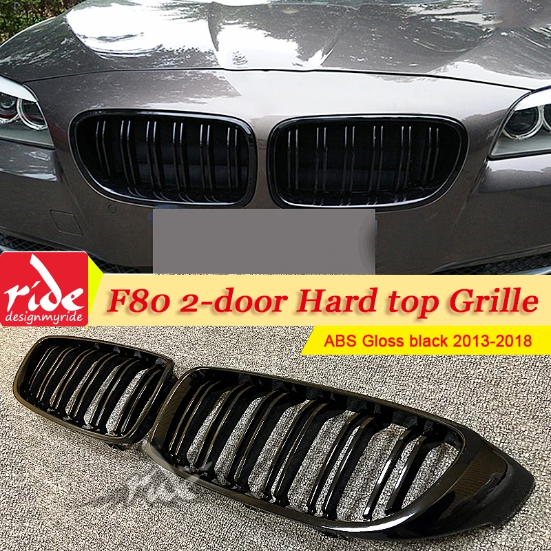 F80 2-door Hard top Front Grille ABS Gloss Black M-Style Double Slats Grills M3 420i 430i 435i 440i Kidney 13+ | Автомобили и