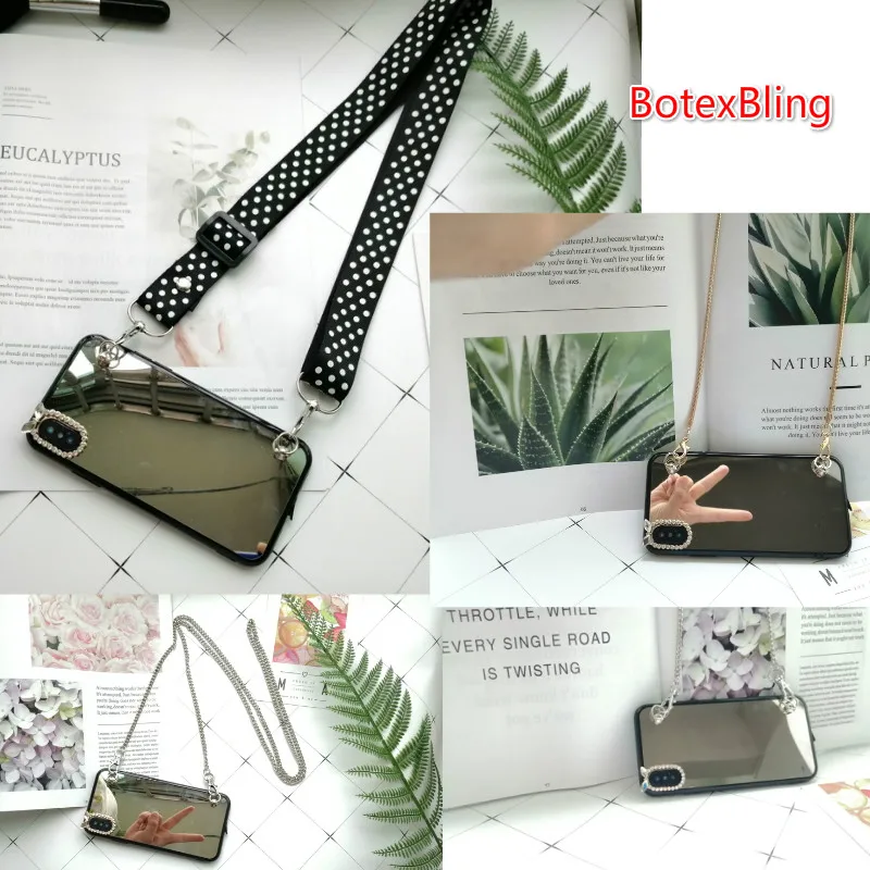 

for iphone XS MAX Case luxury simple mirror surface Crossbody chain phone bag case for iphone X XR 6 6S 7 8 Plus 7plus cover