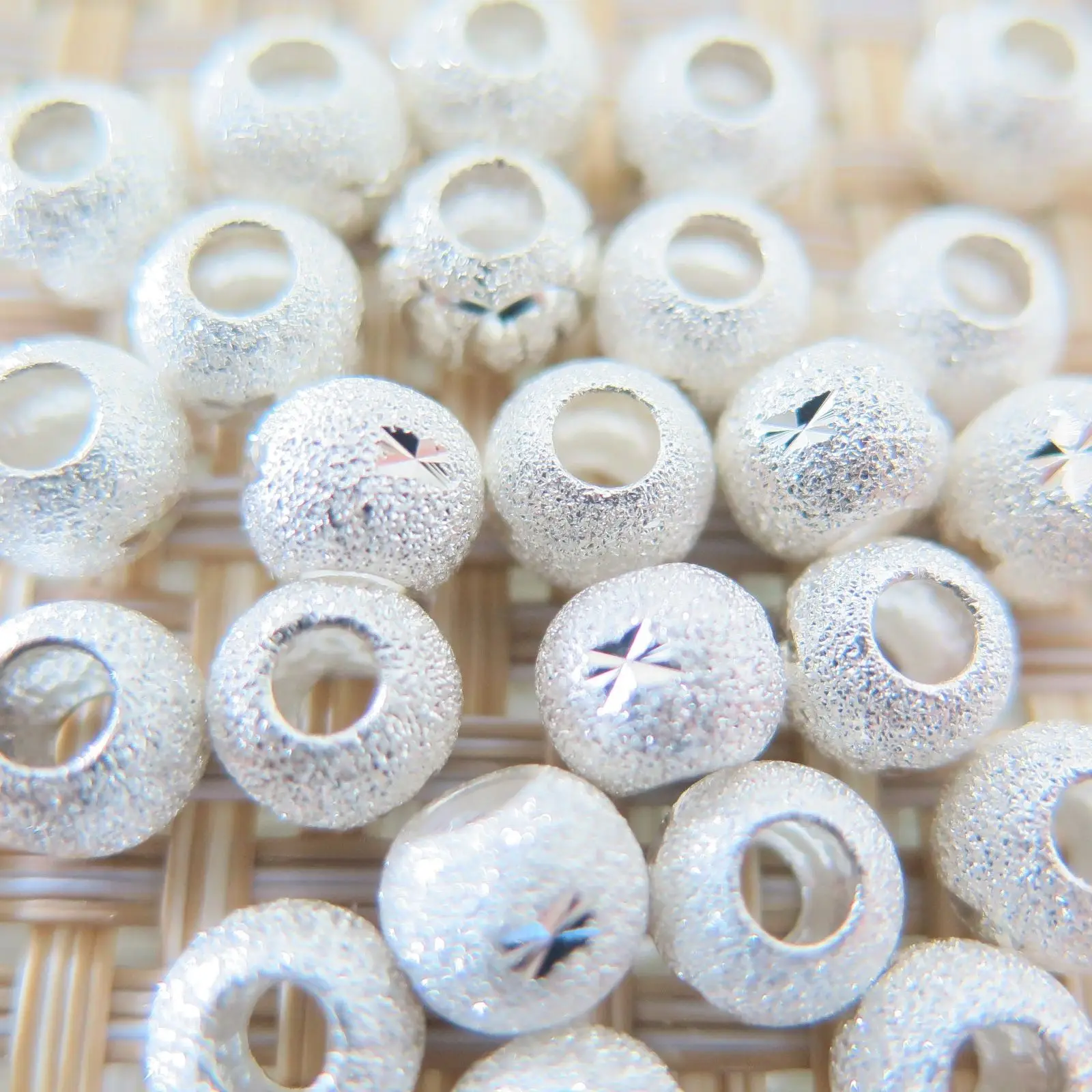 

New 925 Sterling Silver 8mm Round Beads Pendant -Authentic 925 Silver