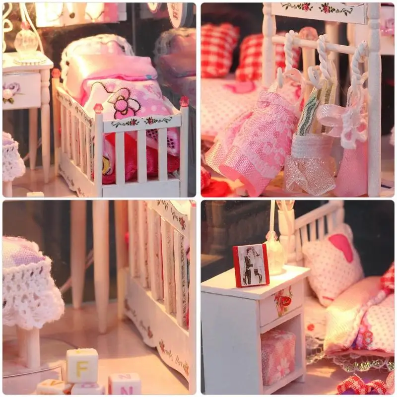 Cute DIY Wooden House Miniatura Light Furniture Doll House 3D Miniature House Dollhouse Toy for Children Christmas Birthday Gift Cute DIY Wooden House Miniatura Light Furniture Doll House 3D Miniature House Dollhouse Toy for Children Christmas Birthday Gift