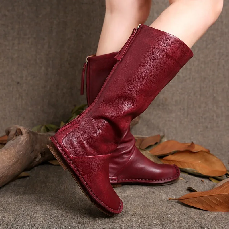 

Woman Shoe Ancient Genuine Leather Cowhide Winter Women Boots