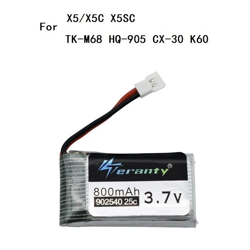 3,7 V 800mAh 25c Lipo аккумулятор и USB зарядное устройство для Syma X5C X5SC X5SW TK M68 CX-30 K60 V931 RC Квадрокоптер Дрон запасные части 902540