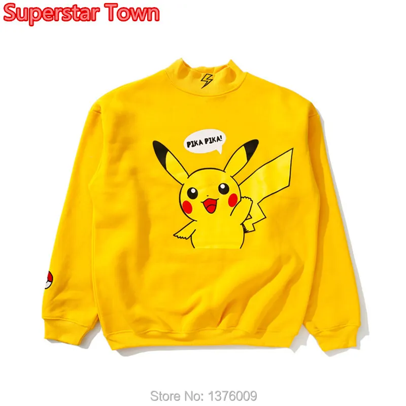 

Harajuku Hoodie Japan Anime Pikachu Turtleneck Pullover Lolita Kawaii Sweatshirt Women Hoodies Cartoon Couple Matching Tops