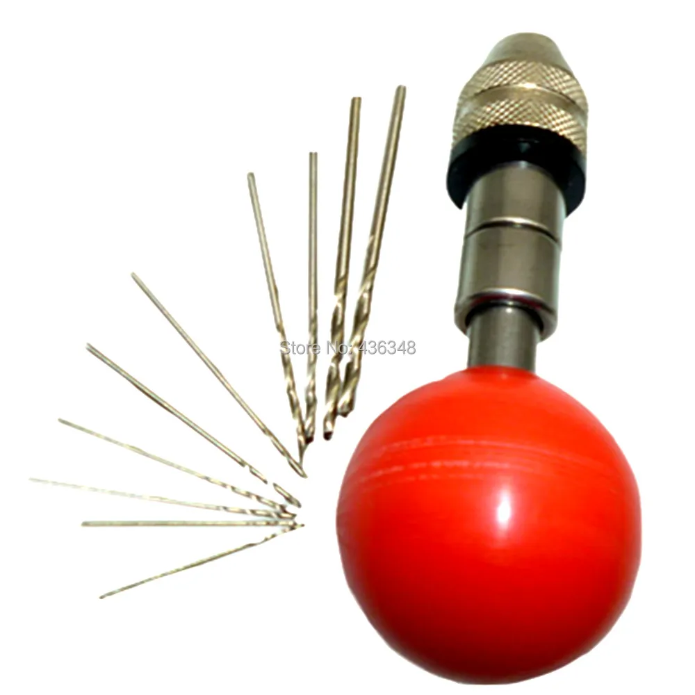 10pc Micro Twist Drill Bit + Screwdriver Hand Chuck Jewelry Craft Wood Pin Hole Reamer Beading Watch Repair Tools | Инструменты