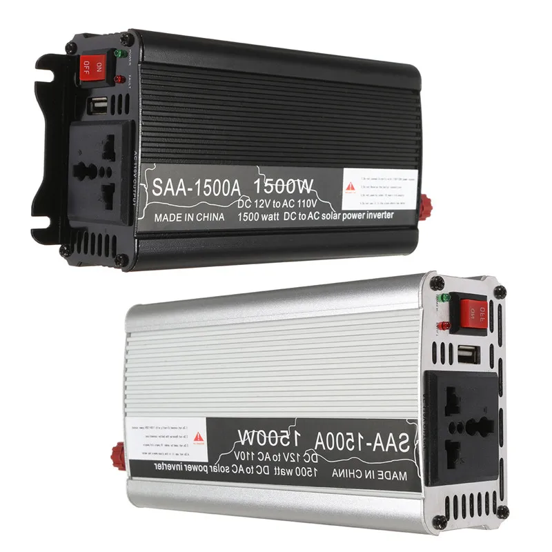 

1500W Solar Power Inverter 12V DC to 110V AC LCD Digital Max 3000 Watt Modified Sine Wave Car Charge Converter Transformer