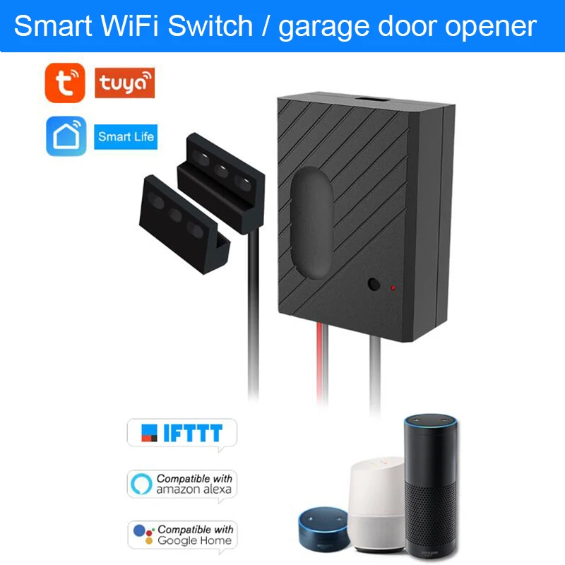 

WiFi Smart Switch Garage Door Opener controller monitor Phone Remote Control Timing function,work with Alexa Google Home IFTTT