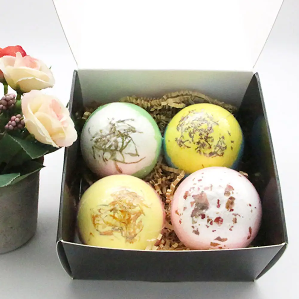 Bath Salt Bath Salts Bombs Bubble Salts Ball Oil Sea Salt Handmade SPA Stress with 4 Colors Bath & Shower Accessories photo
