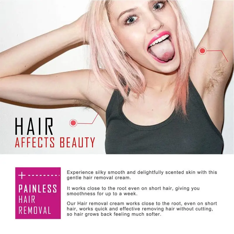 

Hair Removal Cream Painless Hair Removal Cream Mild Removal Mane Leg Hair Nourish Moisturizing Inhibits Growth Natural