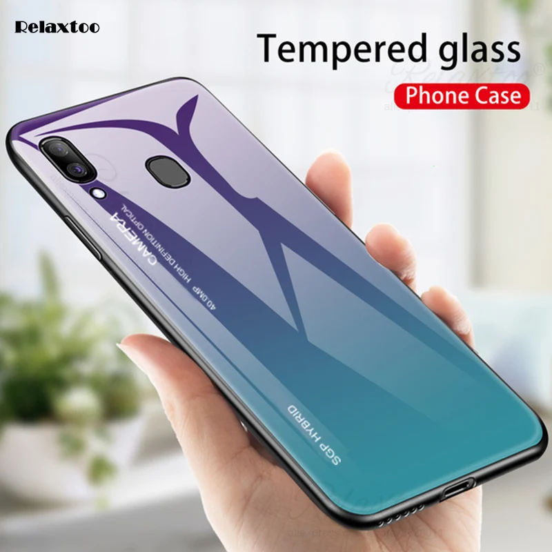 

3D Gradient Tempered Glass Back Case For Samsung Galaxy A50 A30 M30 M20 M10 A10 Back Cover For Galaxy A 30 50 M 20 10 case Shell